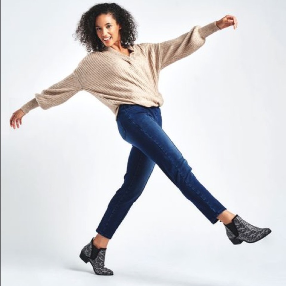 Betabrand Yoga Denim Skinny Leg Cigarette Pant XSP